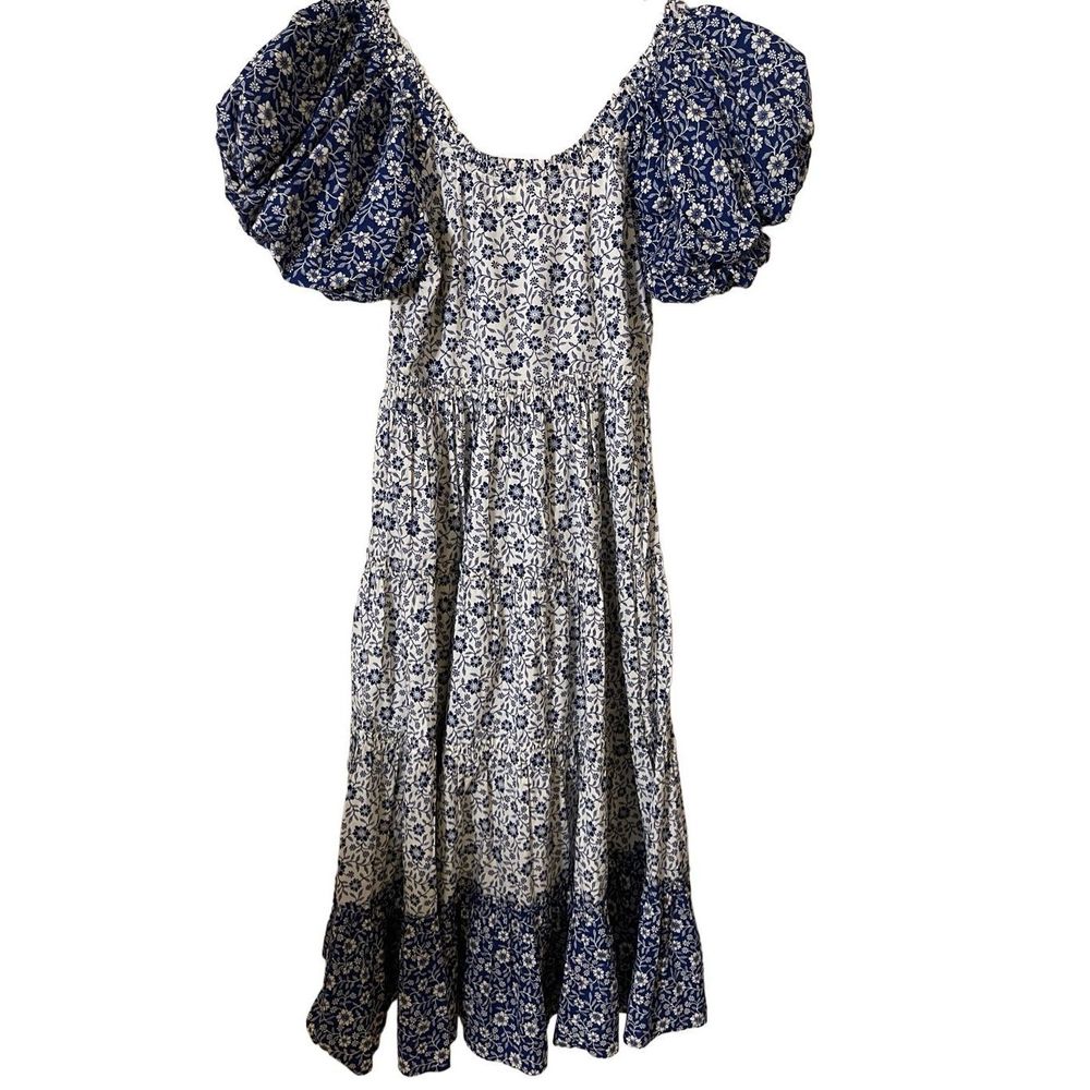 Doen Blue and White Floral Midi Dress - Picture 4 of 16